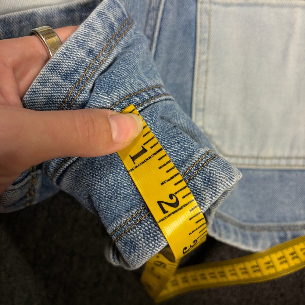 Vintage Y2k Pacsun Light Denim Jean Contrast Wash Mini High Waist Shorts 27 - Picture 5 of 5